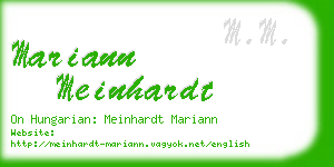 mariann meinhardt business card